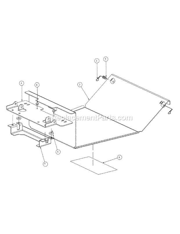 Floor Panel Assembly Diagram and Parts List for M48-KHS 53AB5B5M750 Cub Cadet Sprayer